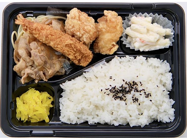 豚生姜焼き&えびから弁当