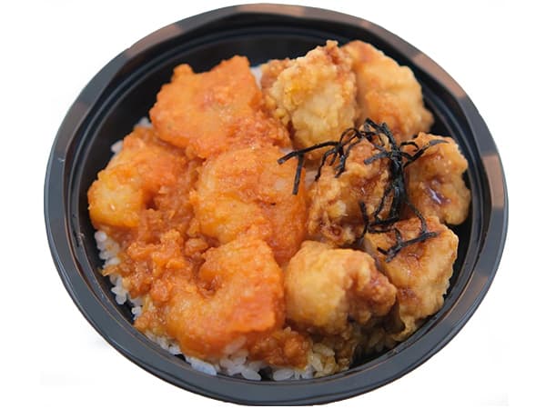 海老チリ&唐揚げ丼
